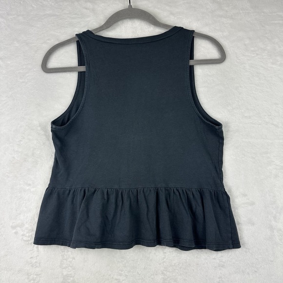 American Eagle Womens Black Tank Cropped Peplum Top Shirt Sz S - Picture 11 of 14